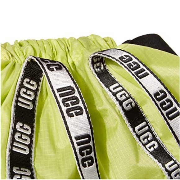 NWT UGG lime green, black & silver logo parachute convertible backpack tote bag - Picture 7 of 12